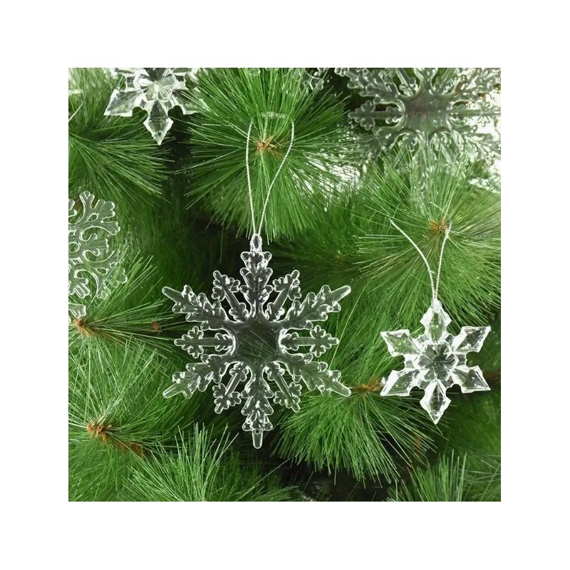 Zestaw zawieszek transparentne śnieżynki 12szt. w opakowaniu BSN71 - obrazek 3