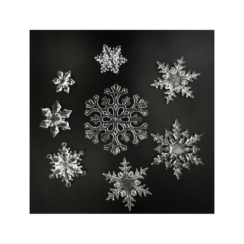 Zestaw zawieszek transparentne śnieżynki 12szt. w opakowaniu BSN71 - obrazek 4