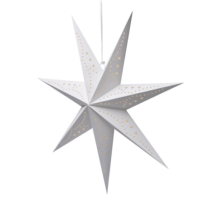 DUŻA GWIAZDA PAPIEROWA ŚWIĄTECZNA AŻUROWA biała 60 cm WITRAŻ 3D WG11 - obrazek 2