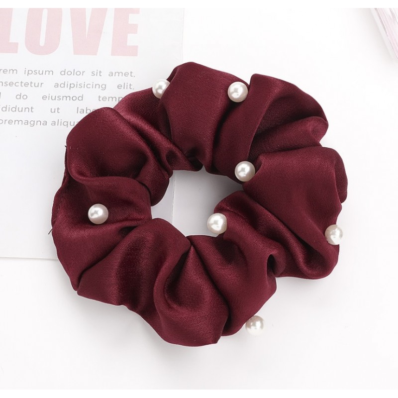 Zestaw 2 gumek do włosów, frotki z perłami GUM198 - obrazek 2