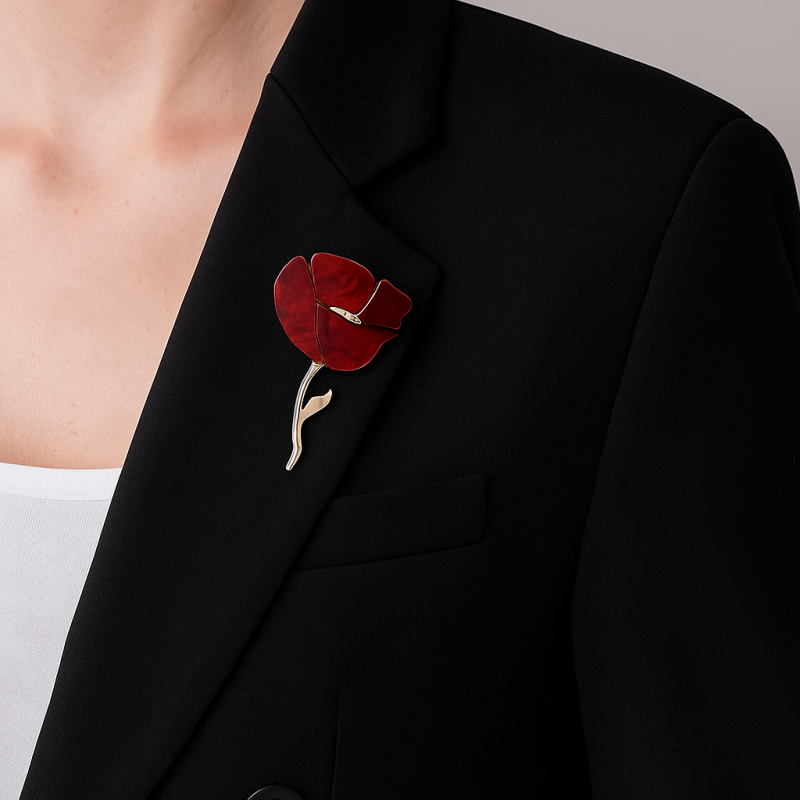 Broszka ozdobna - mak BZ224 - obrazek 2