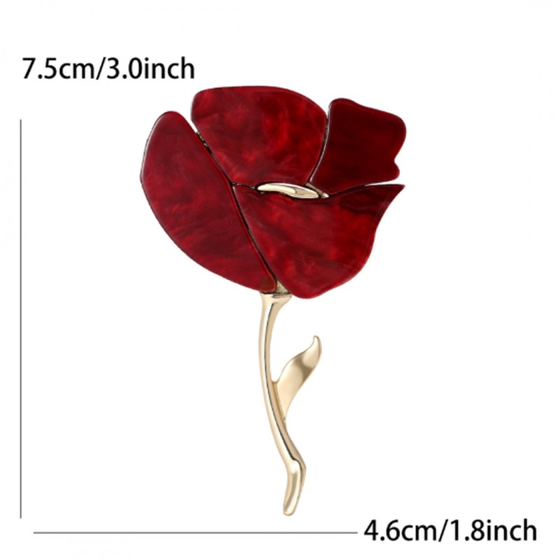 Broszka ozdobna - mak BZ224 - obrazek 3