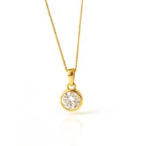 Naszyjnik stal szlachetna pozłacana 14k złotem, cyrkonia NST2227