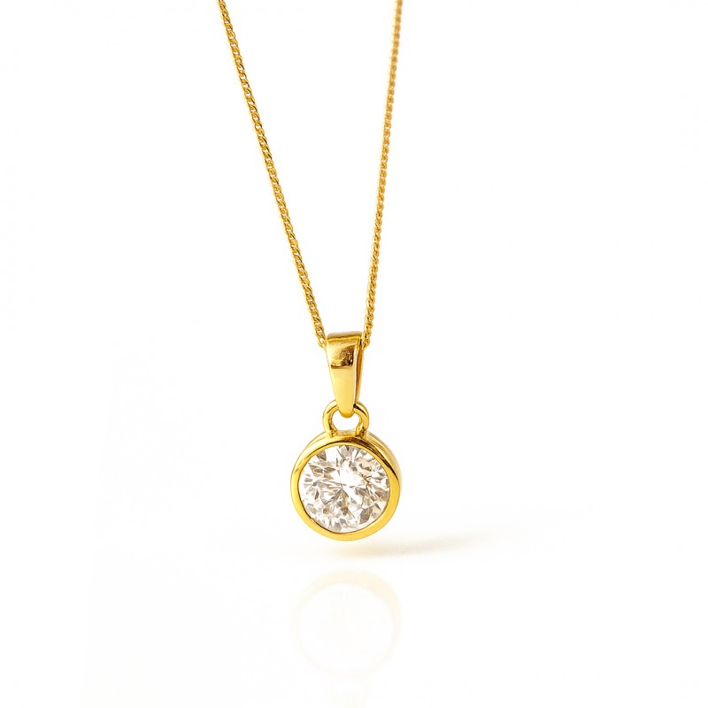 Naszyjnik stal szlachetna pozłacana 14k złotem, cyrkonia NST2227