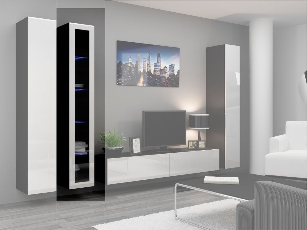 Witryna VIGO szkło'180' 180/40/30 czarny/biały poł - obrazek 3