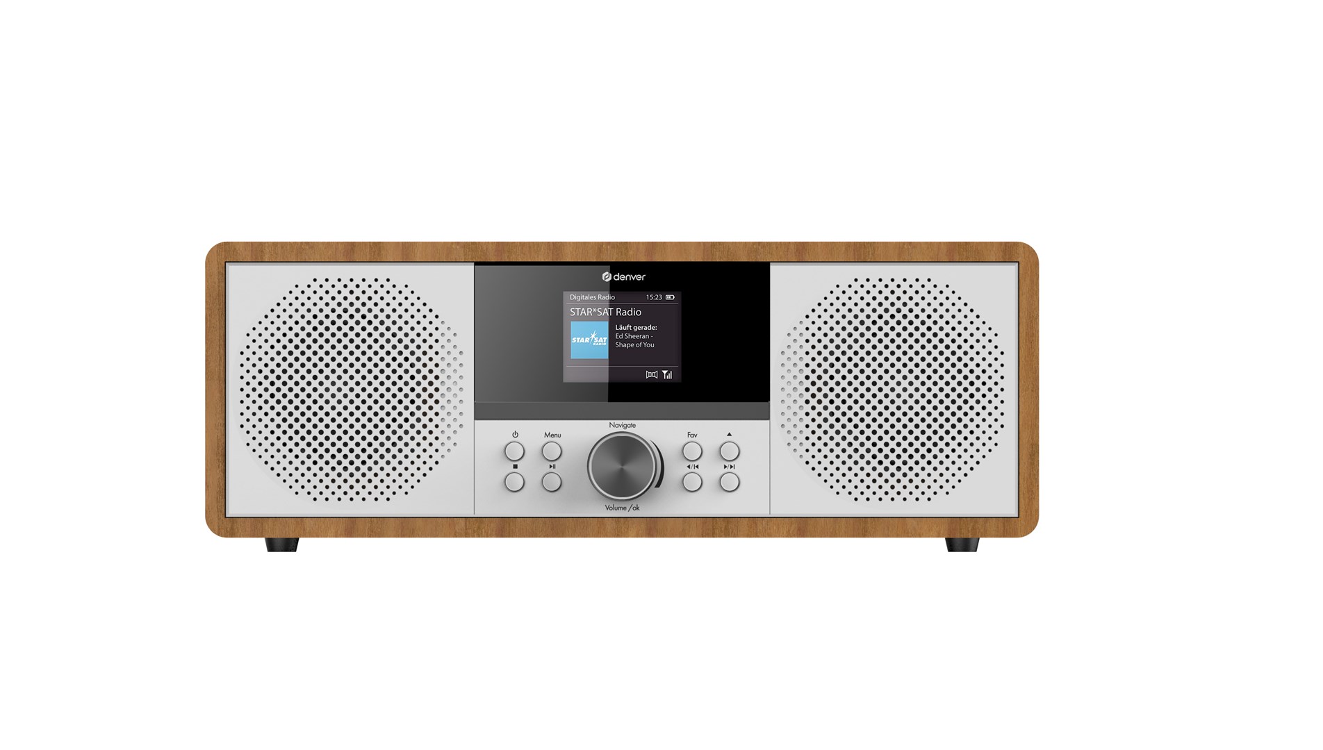 Wieża stereo Denver MIR-270DW z radiem internetowym dark wood - obrazek 3