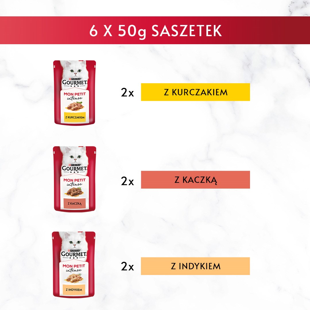 GOURMET Mon Petit Mix Drobiowy - mokra karma dla kota - 6x50 g - obrazek 4