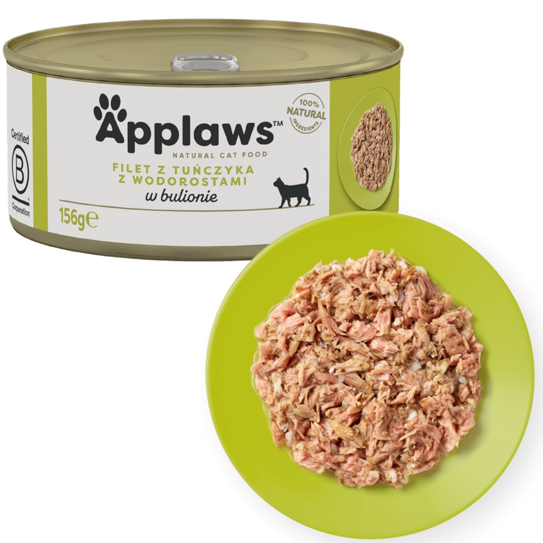 Applaws Cat Tin Tuna Fillet with Seaweed 156g - obrazek 4