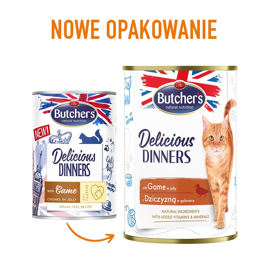 BUTCHER'S Delicious Dinners Kawałki z dziczyzną w galaretce - mokra karma dla kota - 400 g - obrazek 3