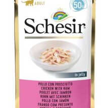 SCHESIR dla kotów Single Dish Fileciki z Kurczaka i Szynką 50g