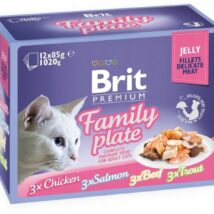 Brit Premium Family Plate dla kotów filety w galarecie mix smaków 12x85g