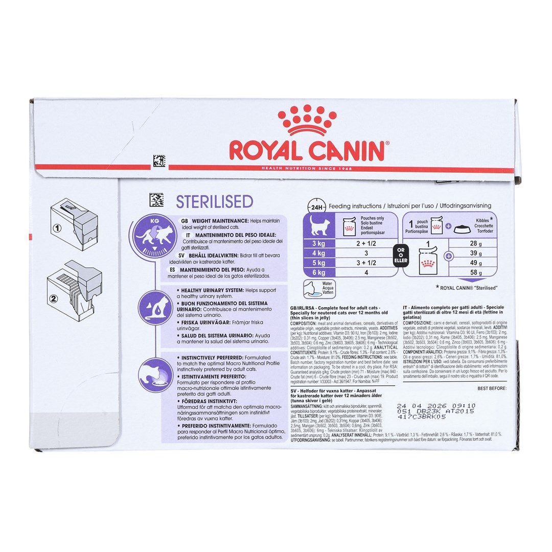 ROYAL CANIN FHN Sterilised w galaretce - mokra karma dla kota dorosłego - 12x85g - obrazek 4
