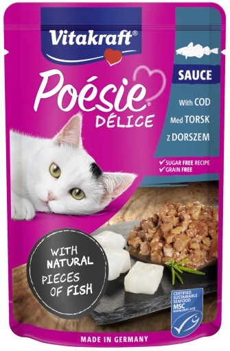VITAKRAFT Poesie Delice w sosie multipack sauce rybny - mokra karma dla kota - 6+1 x 85g - obrazek 4