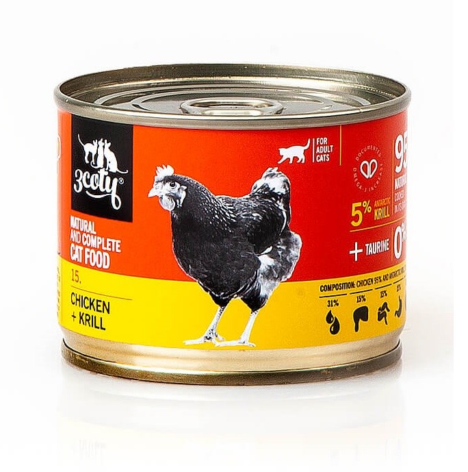 3Coty CHICKEN + KRILL for Adult cats 180g