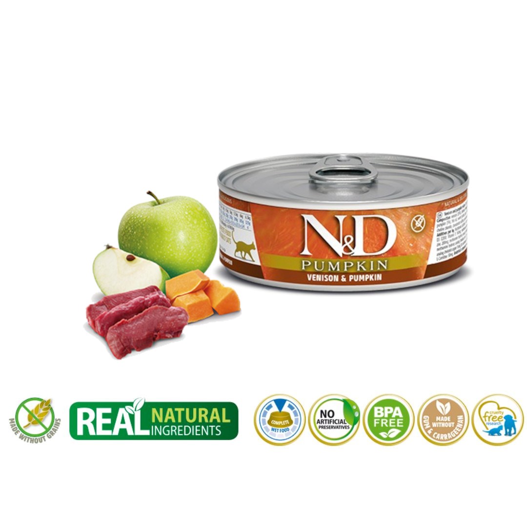 FARMINA N&D Pumpkin Venison & Pumpkin - mokra karma dla kota - 70 g - obrazek 3