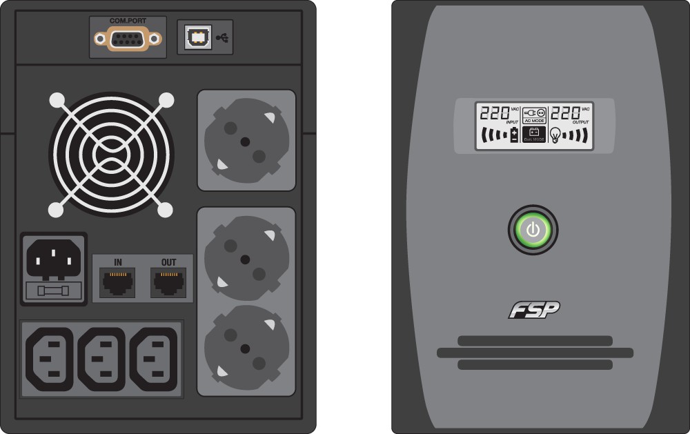 Zasilacz UPS Fortron FSP EP1500 - obrazek 3