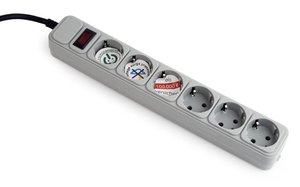 Listwa przeciwprzepięciowa Gembird SPG6-B-6C (1,8 m)