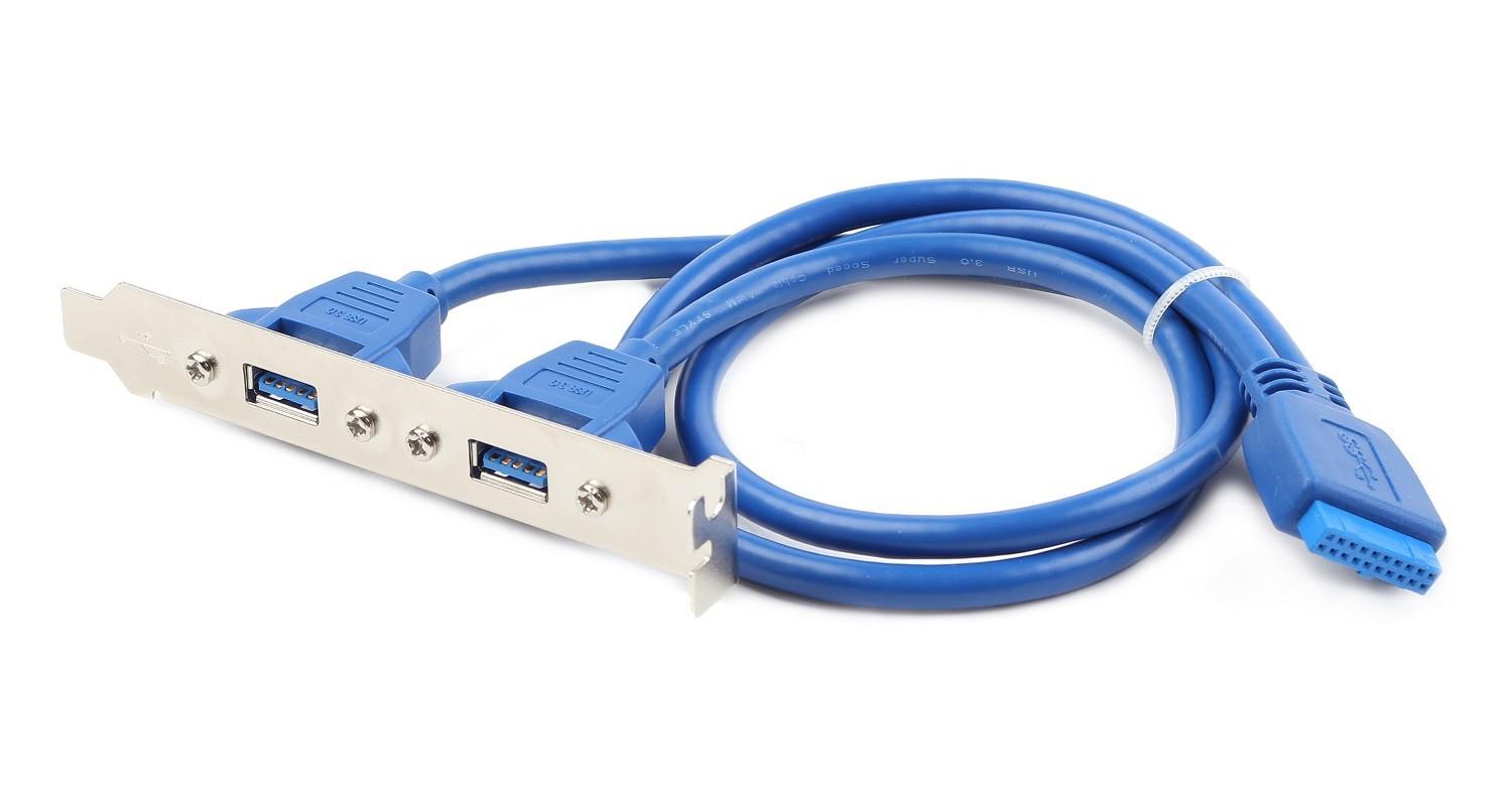 Gniazdo na śledziu Gembird CC-USB3-RECEPTACLE do obudowy (2x USB 3.0) - obrazek 2