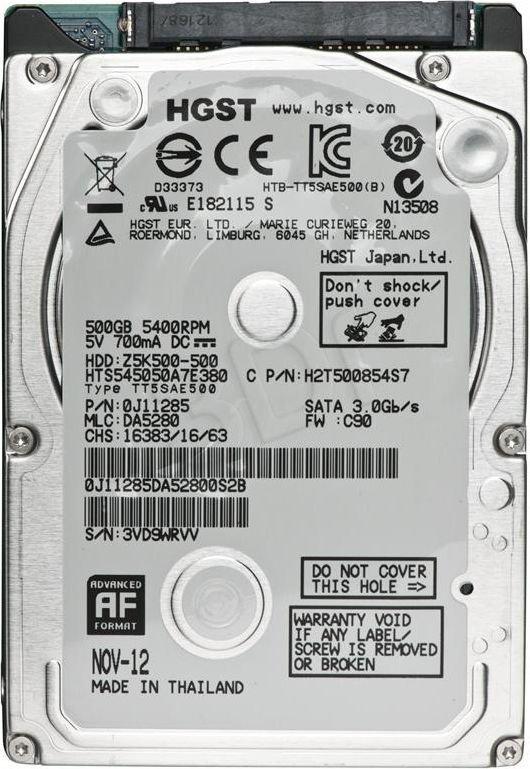 Dysk HDD HGST - WD COMPANY Travelstar Z7K500.B 500GB 32MB