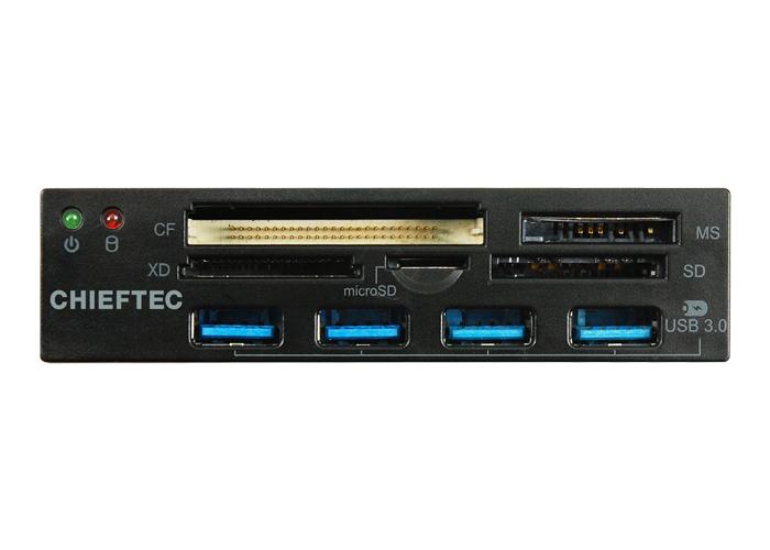 Czytnik kart pamięci Chieftec + 4 x USB 3.0 3.5" Czarny - obrazek 2