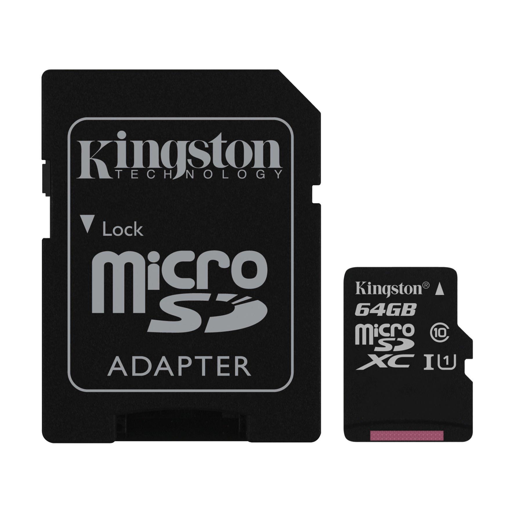 Karta pamięci Micro SD Kingston Class 10 64GB Canvas Select + AdapterSD
