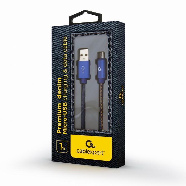 Kabel USB 2.0-micro USB 2.0 Gembird CC-USB2J-AMmBM-1M-BL - obrazek 2