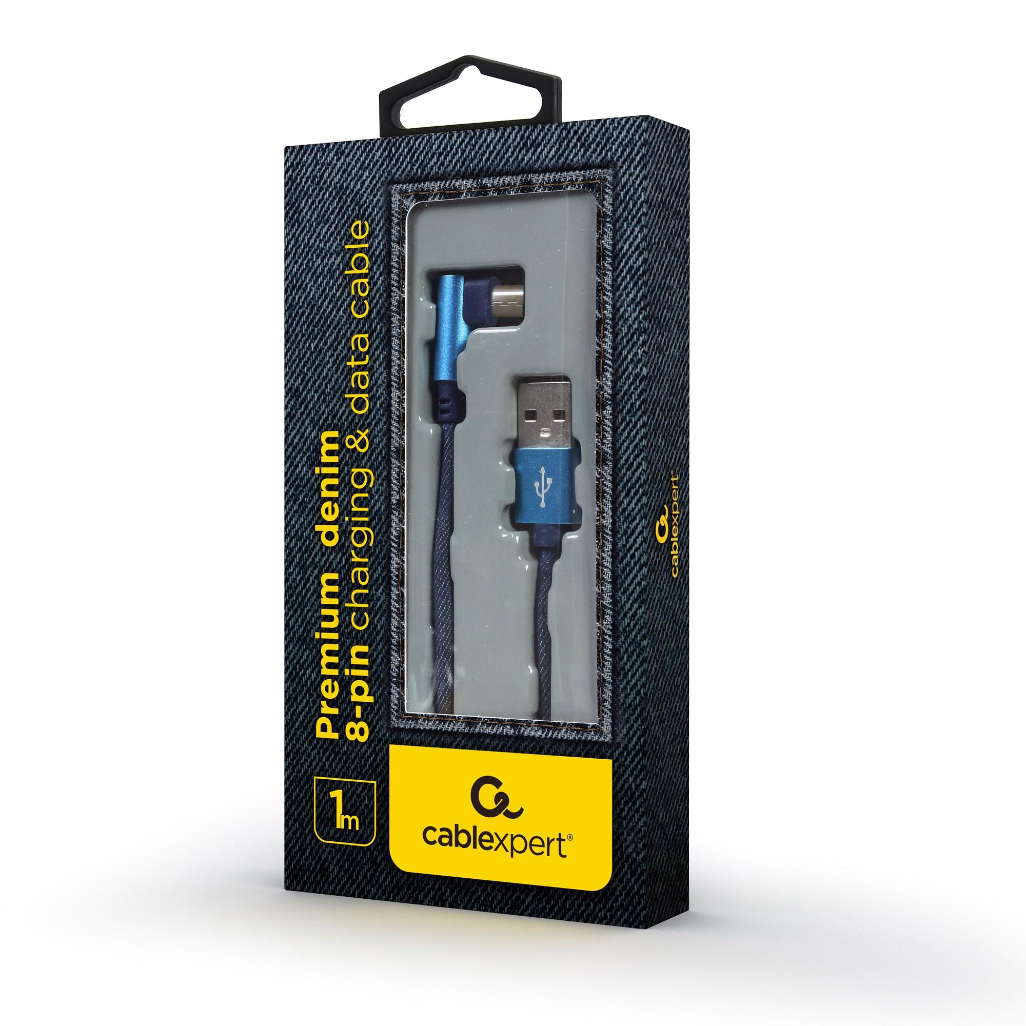 Kabel USB 2.0 - microUSB 1m oplot tekstylny złącze kątowe Gembird - obrazek 2