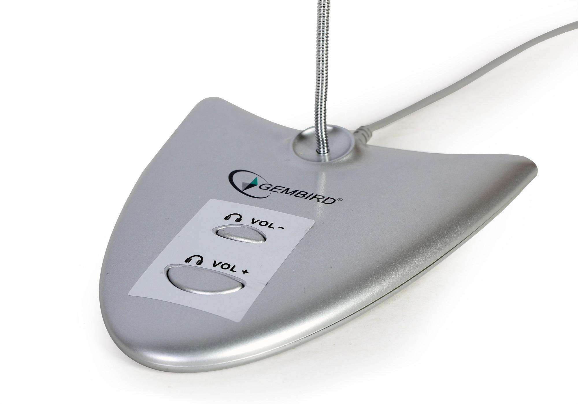 Mikrofon biurkowy USB Gembird MIC-DU-01 ze zintegrowaną kartą dźwiękową - obrazek 2