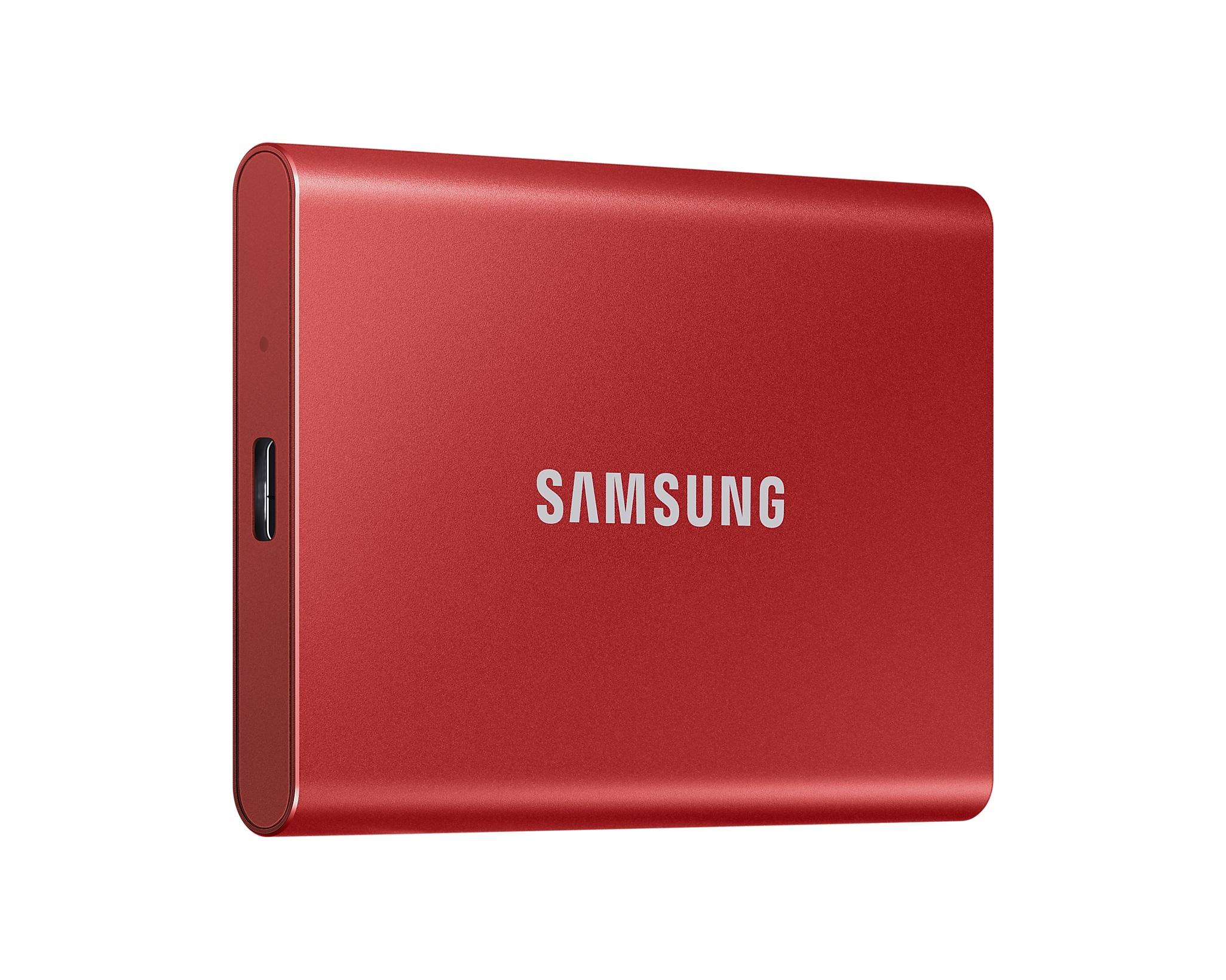 Dysk zewnętrzny SSD Samsung T7 500GB USB 3.2 (czerwony) - obrazek 2
