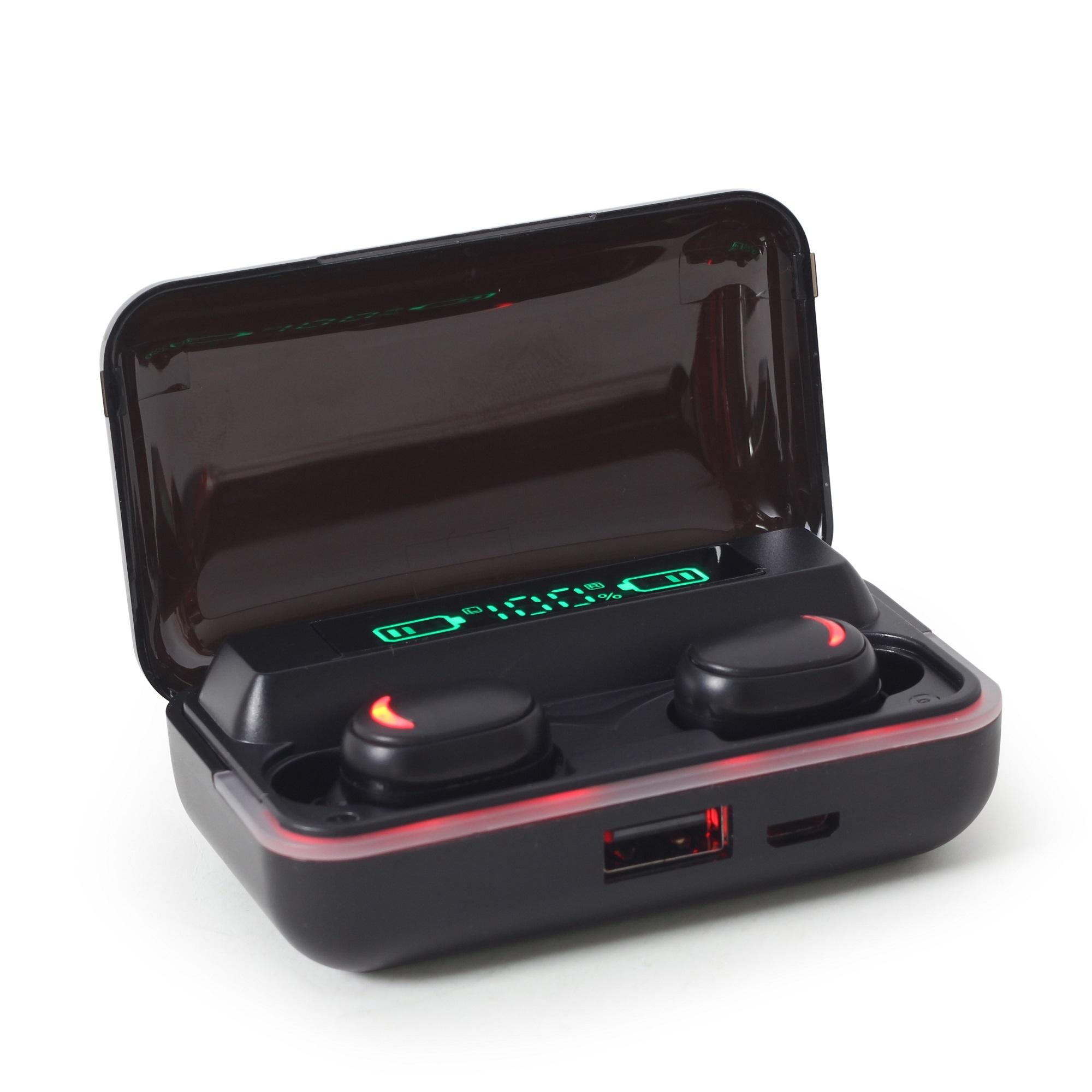 Słuchawki bezprzewodowe Gembird TWS-LED-01 (czarne) - obrazek 2