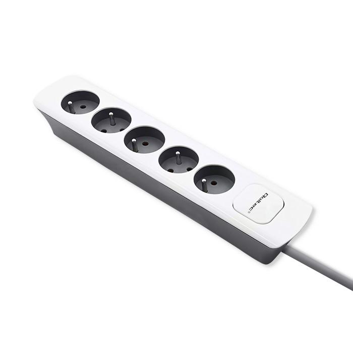 Listwa zasilająca Qoltec 5 gniazd 1.8m (biało-szara) - obrazek 4