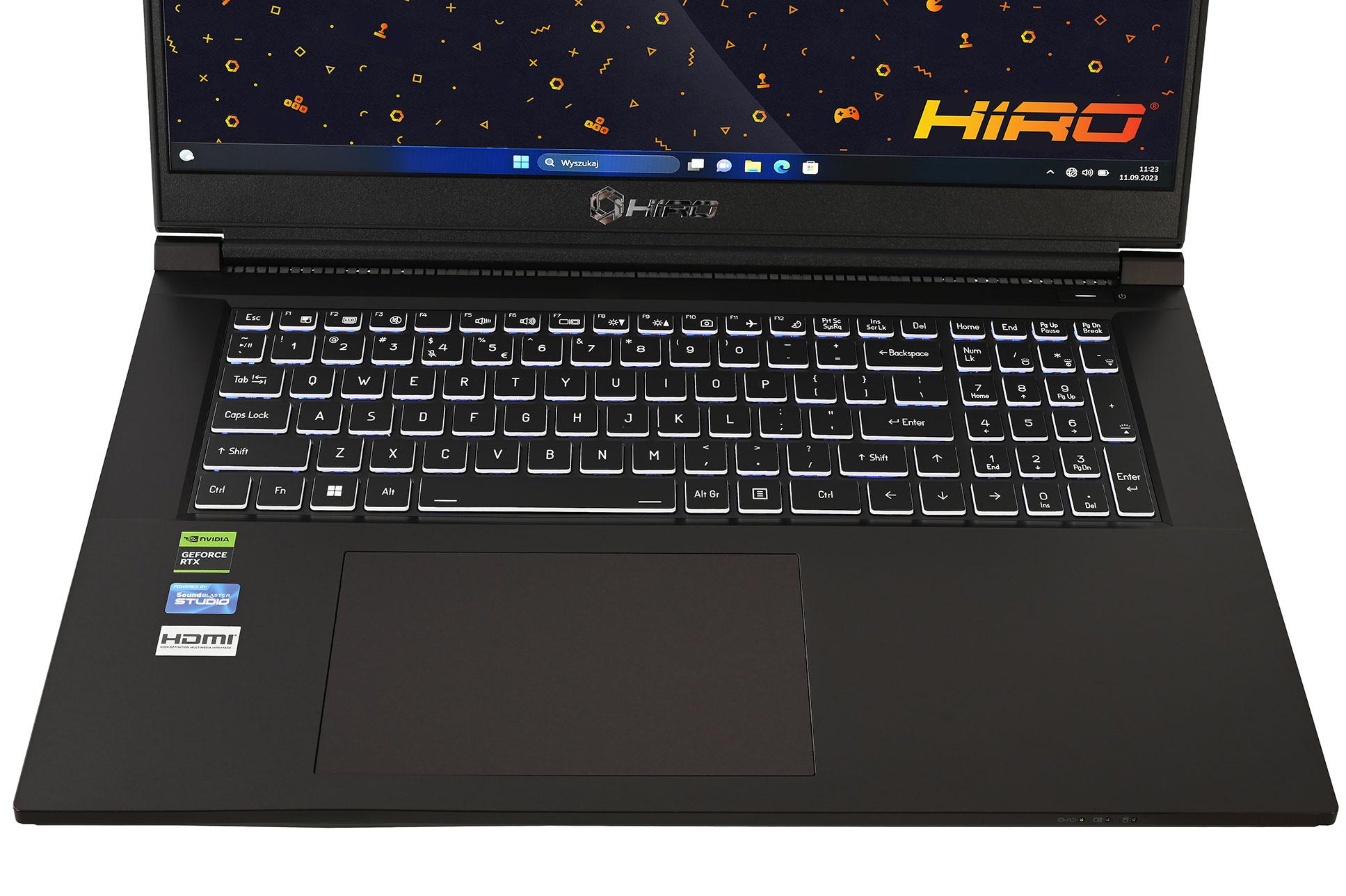 Laptop gamingowy HIRO K750 17,3'', 144Hz, i5-13500H, RTX 4050 6GB, 32GB RAM, 1TB SSD M.2, Windows 11 - obrazek 7