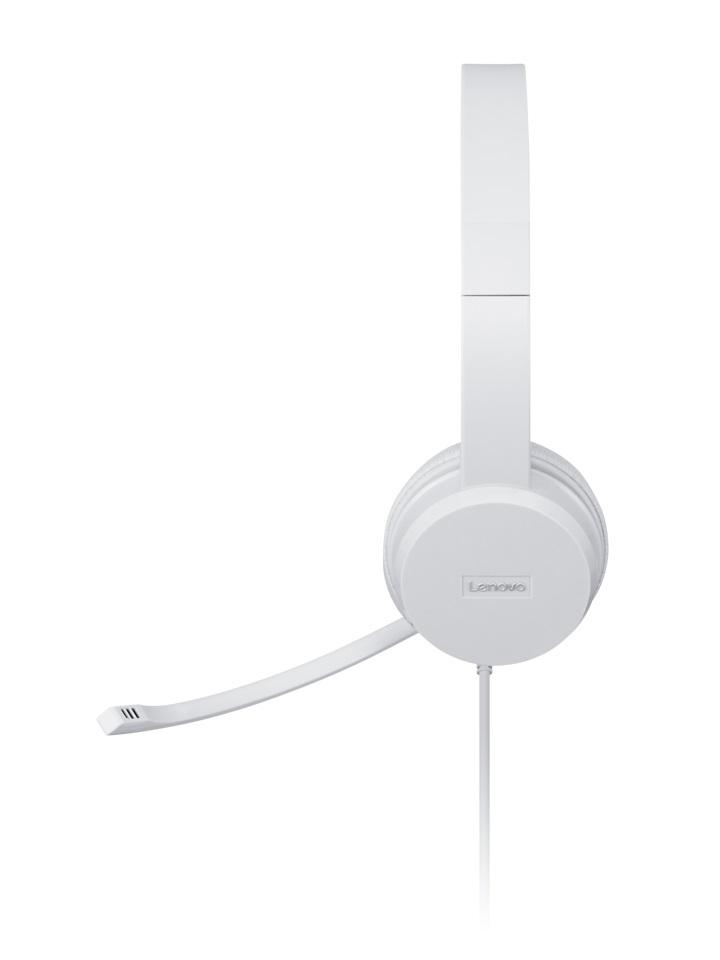Słuchawki z mikrofonem Lenovo 110 (jasnoszare) - obrazek 2