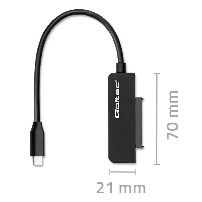 Adapter/Przejściówka SATA na dysk SSD HDD 2.5" USB-C Super speed 5Gb/s 2TB Qoltec - obrazek 3
