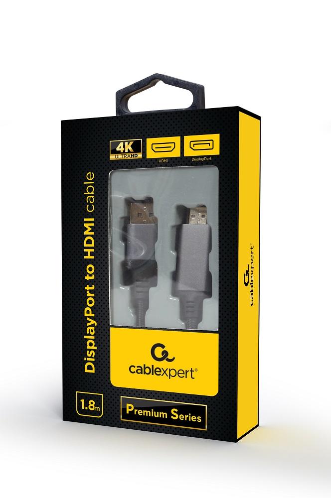 Kabel DisplayPort-HDMI 4K 1,8 m Gembird - obrazek 3