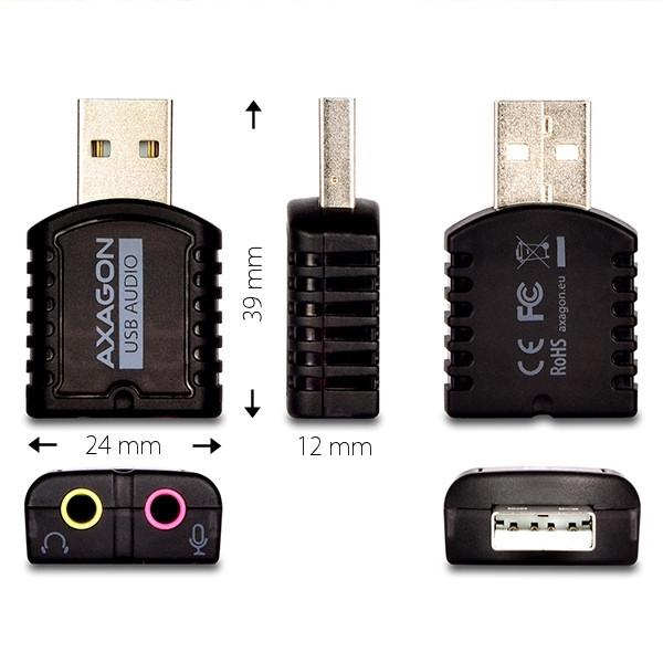 Karta dźwiękowa/Adapter dźwięku Axagon USB 2.0 48kHz/16-bit stereo Mini audio - obrazek 5