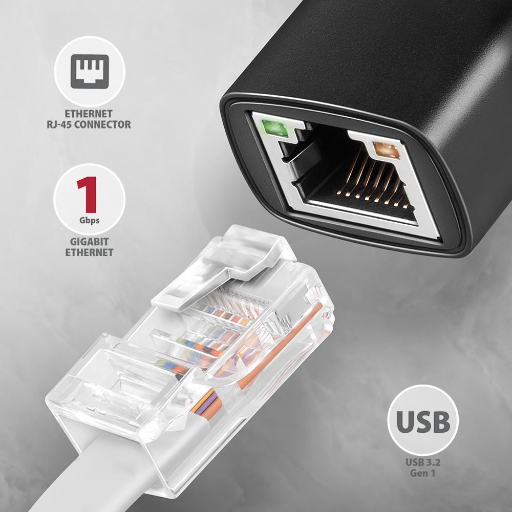 Karta sieciowa Axagon ADE-ARC USB3.2 Gen 1 Type-C / Gigabit Ethernet 10/100/1000 - obrazek 2