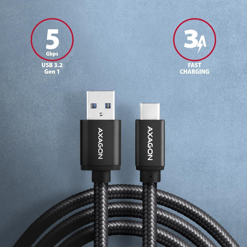 Kabel USB-C - USB-A USB 3.2 Gen 1 2m czarny Axagon - obrazek 2