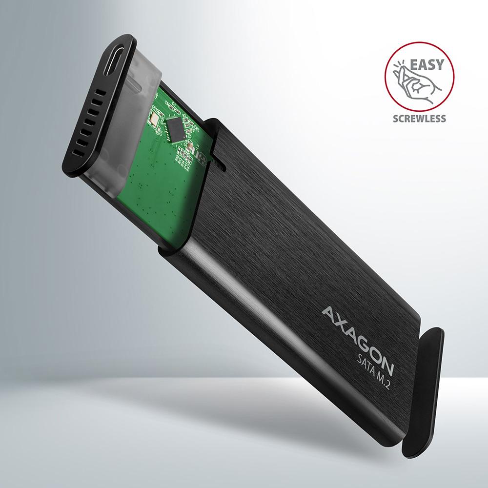 Obudowa zewnętrzna Axagon do dysków M.2 SATA SSD/ USB-C 3.2 Gen2 - obrazek 3
