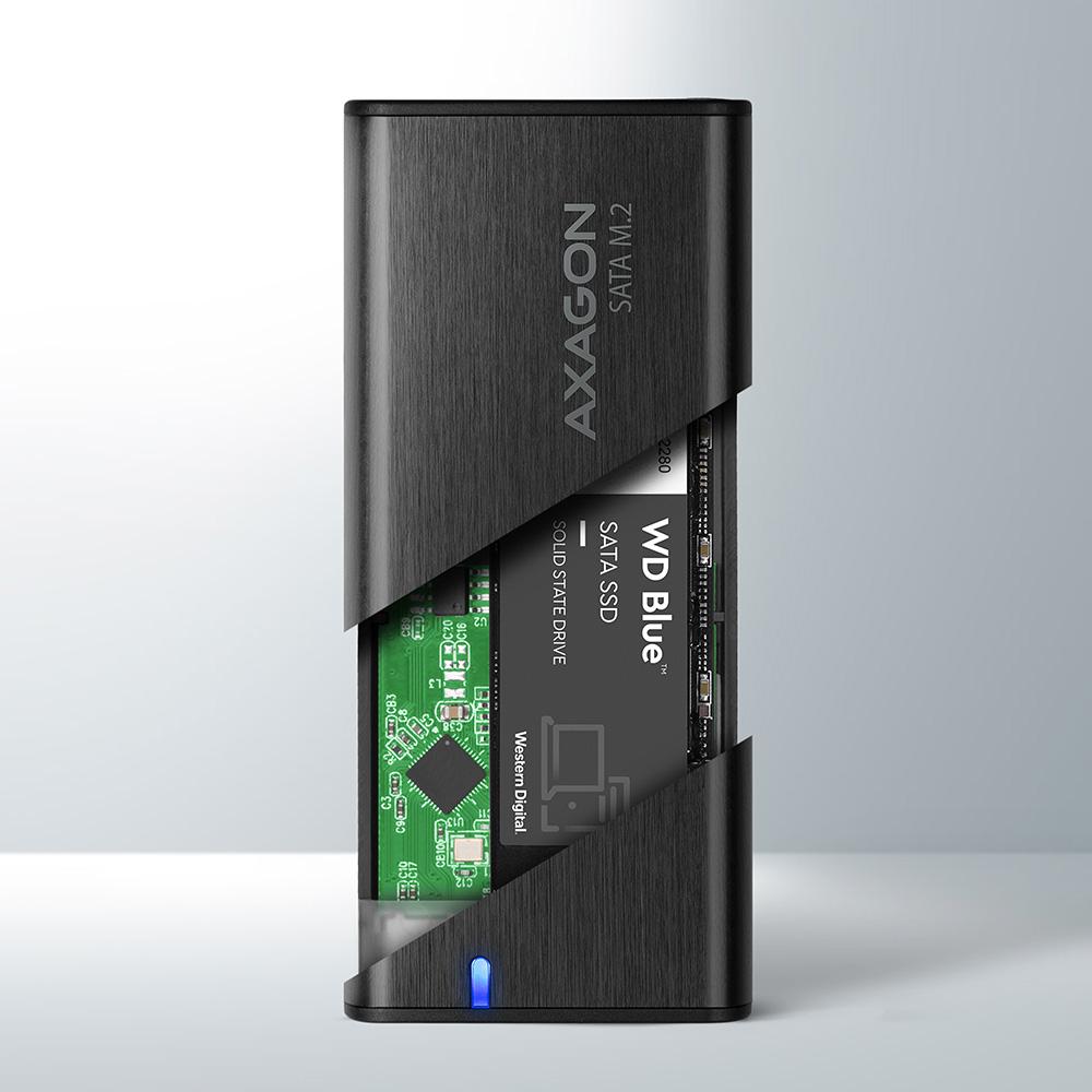 Obudowa zewnętrzna Axagon do dysków M.2 SATA SSD/ USB-C 3.2 Gen2 - obrazek 4