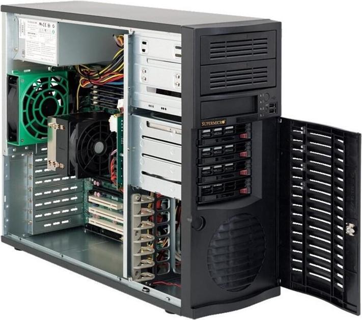 Serwer Supermicro 514S30 --- MIDI TOWER, 4 x SATA RAID 1,10,5, Xeon E-2436, 2 x 960GB SSD, 2 x 32GB RAM DDR5, 2 x LAN RJ45