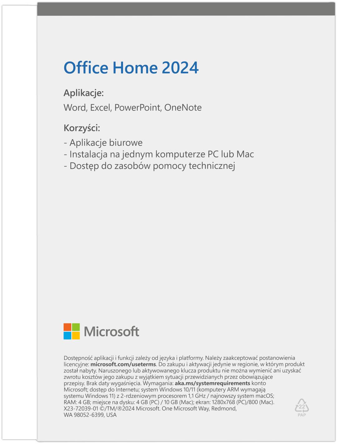 OFFICE Office Home 2024 PL Win/Mac EP2-06862 /MICROSOFT - obrazek 3