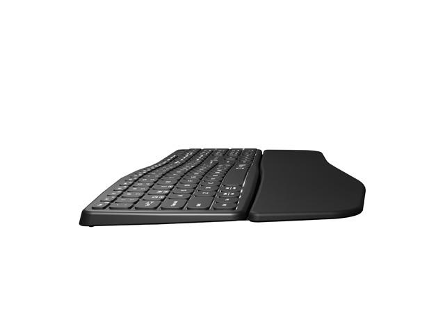 Klawiatura Ergonomczna PORIFERA, Slim, bezprzewodowa 2.4 GHz, BT 5.0, podświetlana, czarna - obrazek 4