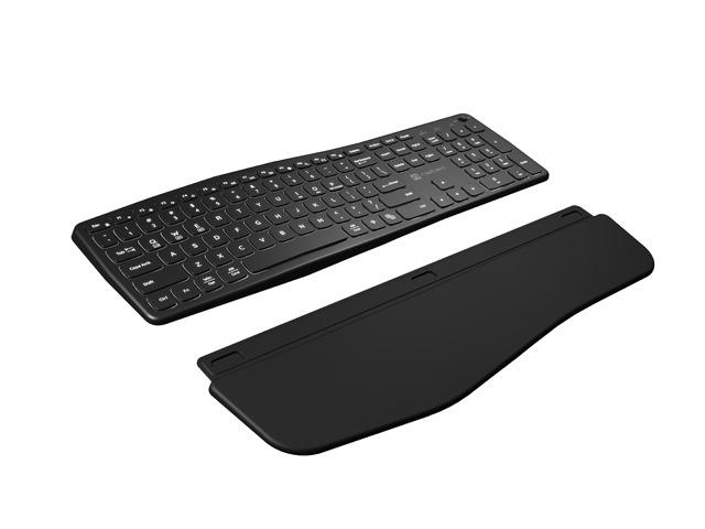 Klawiatura Ergonomczna PORIFERA, Slim, bezprzewodowa 2.4 GHz, BT 5.0, podświetlana, czarna - obrazek 5