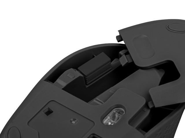 Mysz STORK bezprzewodowa optyczna, 1600 DPI, 3 przyciski, USB, czarna - obrazek 3