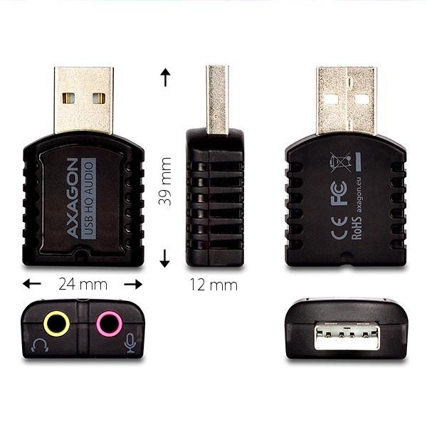 Karta dźwiękowa/Adapter dźwięku Axagon ADA-17 USB 2.0 mini 96kHz/24-bit stereo - obrazek 3