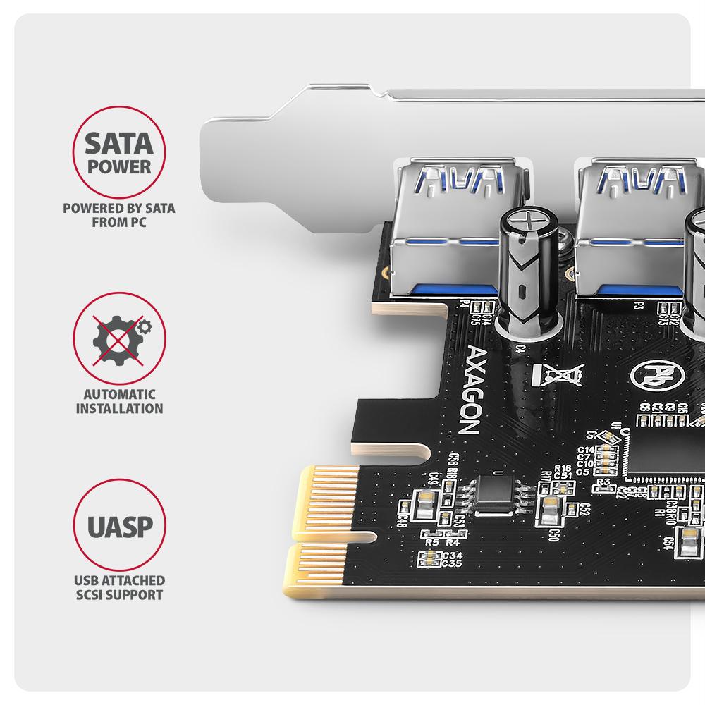 Kontroler PCIe 4x USB 3.2 Gen 1 Axagon PCEU-430RS - obrazek 4