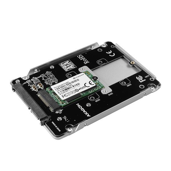 Wewnętrzna obudowa montażowa 2,5" Axagon RSS-M2SD z interfejsem SATA do dysków SSD M.2 SATA srebrna - obrazek 7