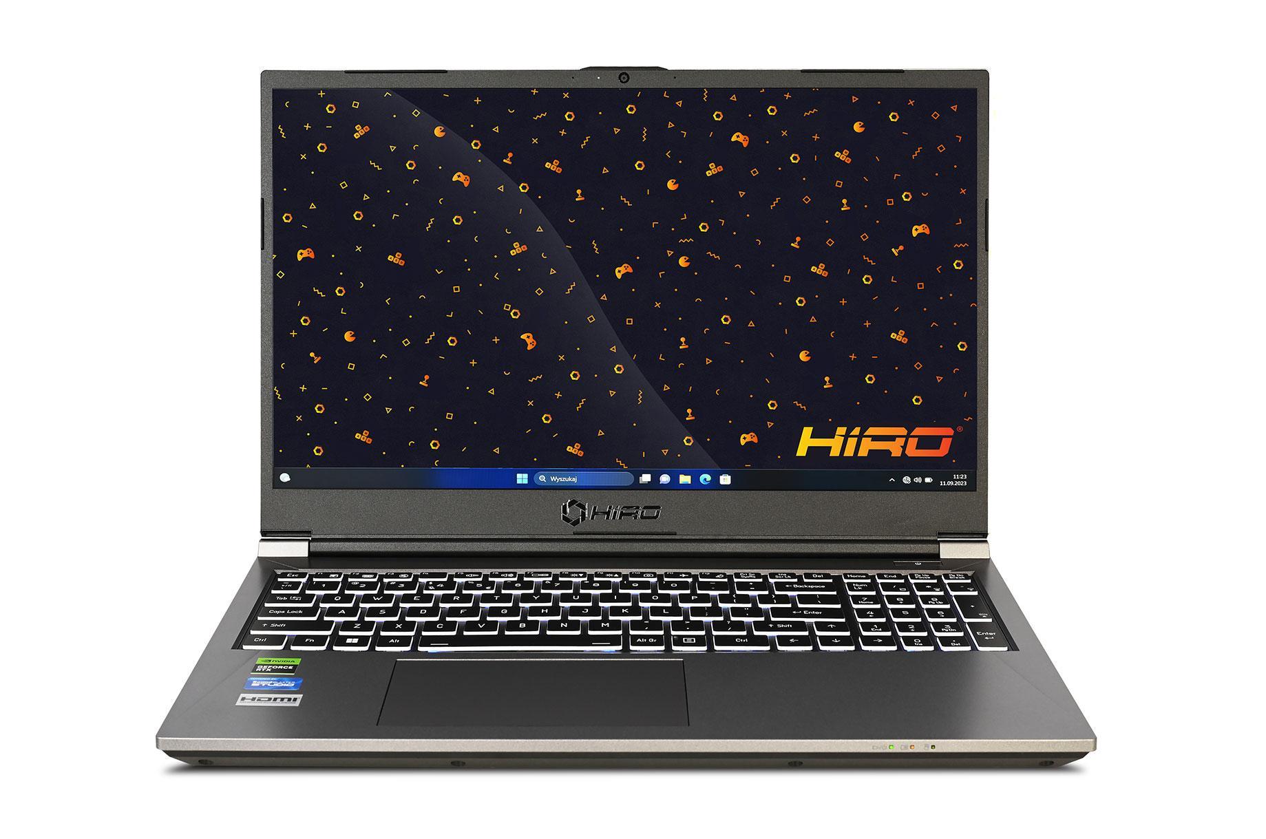 Laptop gamingowy HIRO KX560 15,6'', 144Hz, i7 13620H, RTX 4060 8GB, 32GB RAM, 2TB SSD M.2, W11H