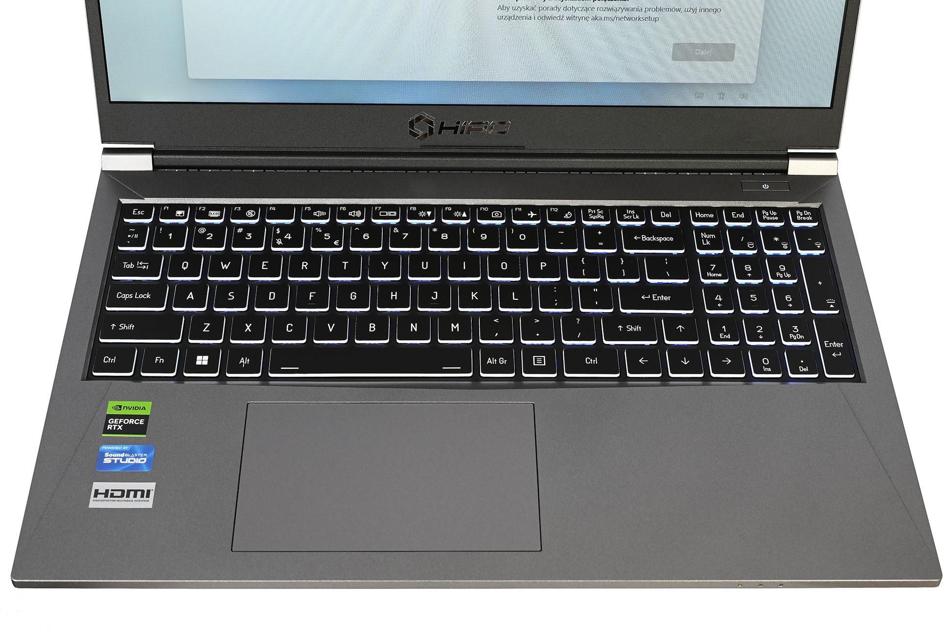 Laptop gamingowy HIRO KX560 15,6'', 144Hz, i7 13620H, RTX 4060 8GB, 32GB RAM, 2TB SSD M.2, W11H - obrazek 7